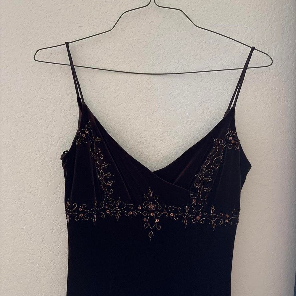 Fairy core 90s Dave and Johnny Maxi chocolate brown maxi dress.
